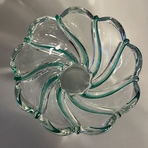 Mikasa green peppermint swirl candy dish